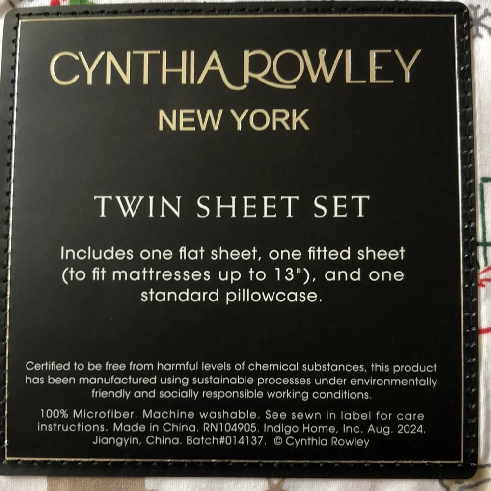 Cynthia Rowley Christmas BEACH Sheet Set - TWIN